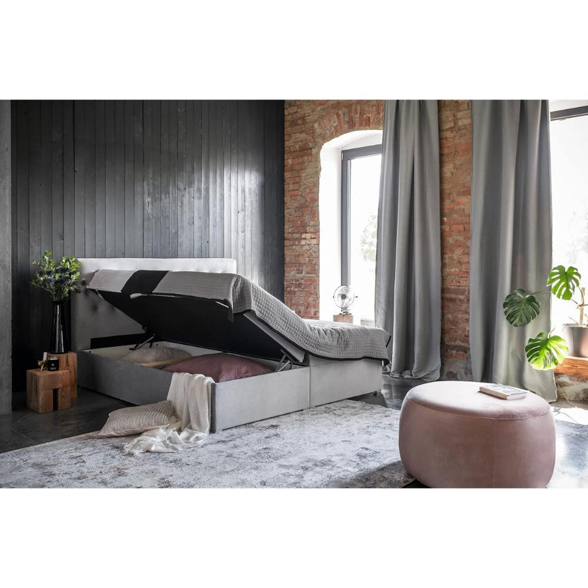 BOXBETT Loree Bonellfederkern - Schwarz, Holz/Holzwerkstoff (140/200cm) - Best For Home