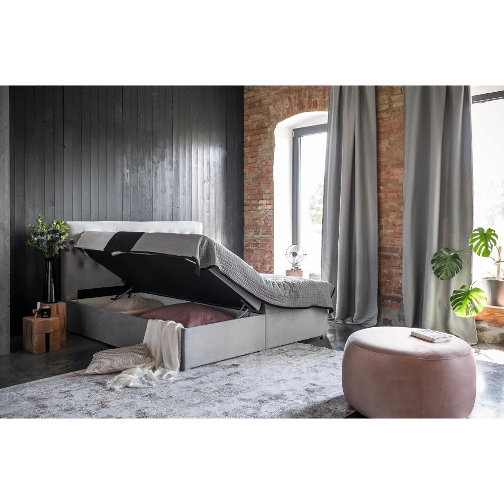 Thumbnail - Best For Home Boxbett, Schwarz Hochglanz, Textil, Höhe ca. 15 cm, Rechteckig, 160x200 cm, Schlafzimmer, Betten, Boxsprin...