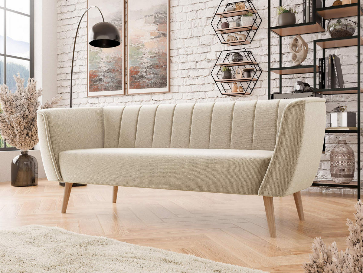 SOFA Pas 3 - Beige/Naturfarben, Holz/Textil (182/75/74cm) - MIRJAN24