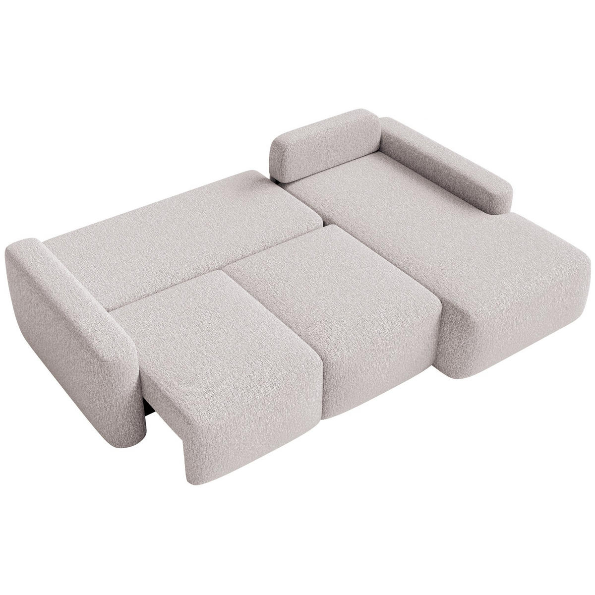 ECKSOFA Carnos Mini Beige Chenille - Beige/Schwarz, Kunststoff/Textil (164/238cm) - Selsey
