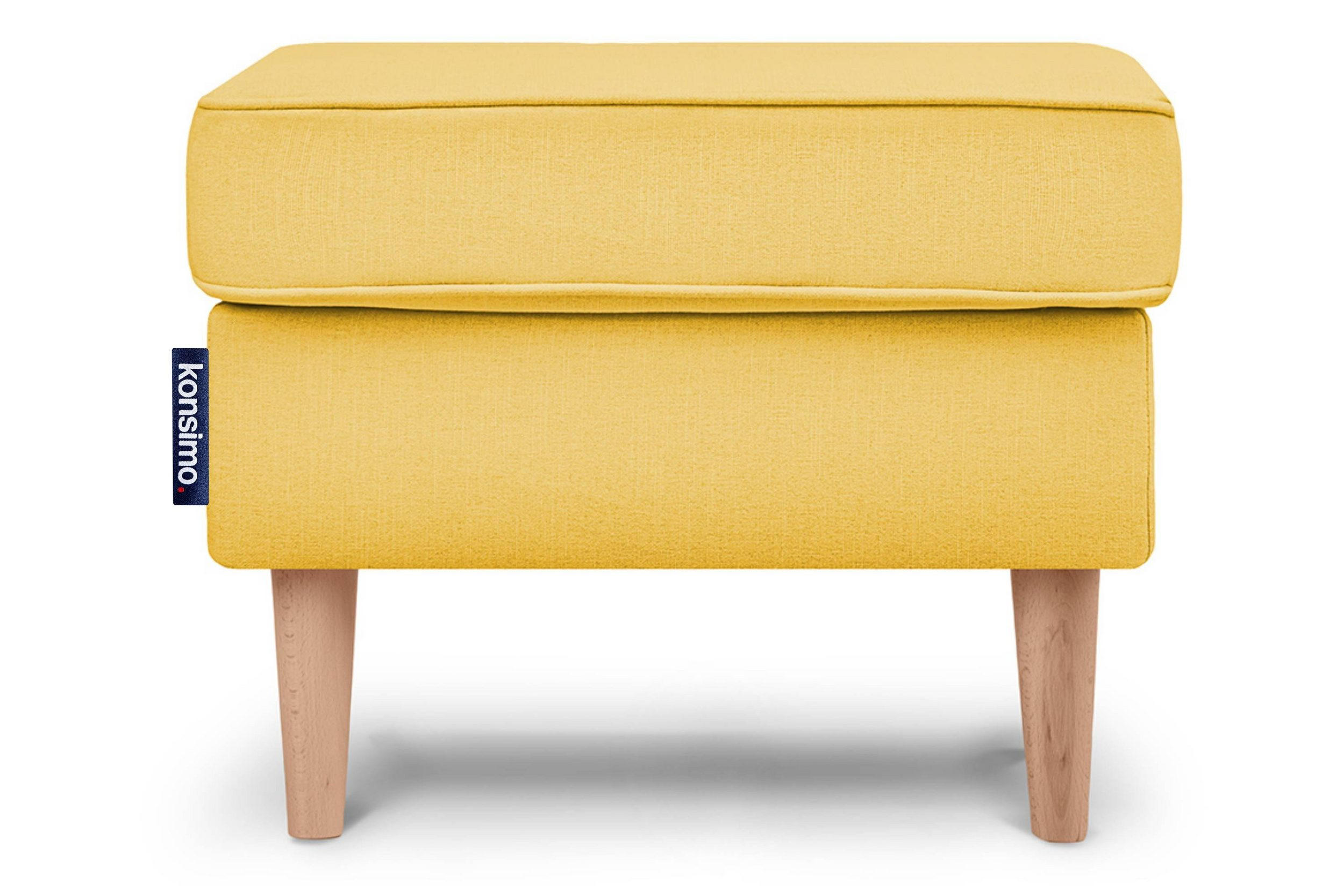 SITZHOCKER STRALIS zeitloses Design hohe Füße, gelb - Gelb, Textil (41/43/56cm) - KONSIMO®