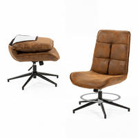 BÜROSTUHL, drehbar, mit Neigefunktion und Höhenverstellung von 35 bis 41 cm, Braun - Braun, Textil/Metall (61/95/67cm) - Meubles Cosy