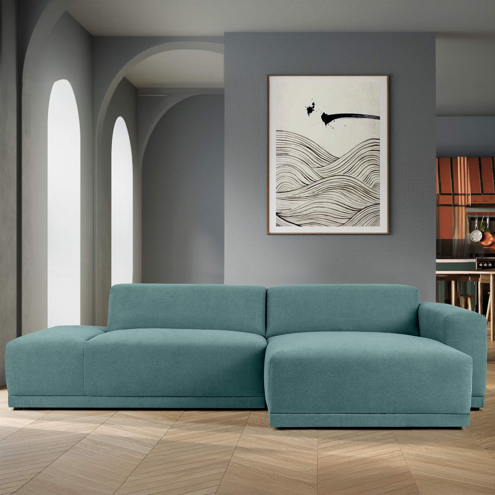 Thumbnail - Konsimo® Ecksofa, Blau, Textil, 5-Sitzer, L-Form,L-Form, 280x160 cm, Wohnzimmer, Sofas & Couches, Wohnlandschaften, Ecks...