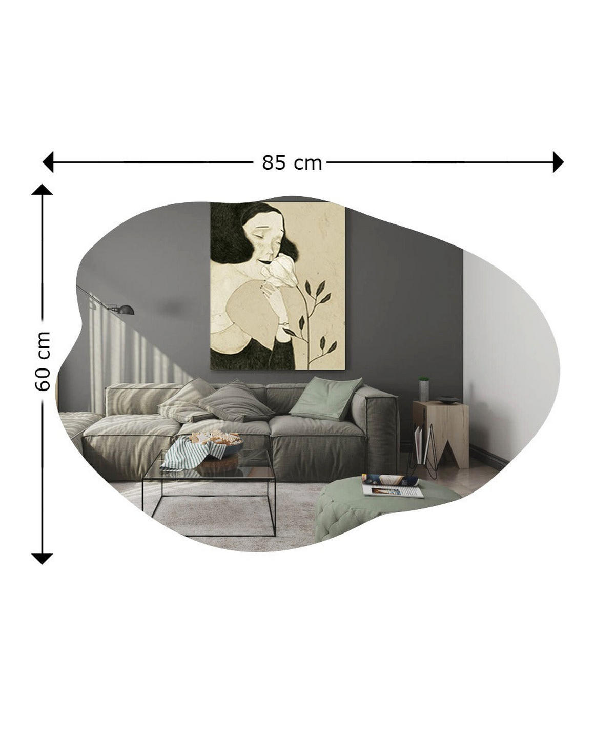 SPIEGEL Oho 60x85cm - Transparent, Holzwerkstoff (60/85/3.5cm) - moebel17