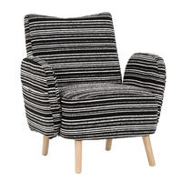 KŘESLO látka bouclé, moderní, s boční kapsou a dřevěnými nohami - černá, textil (77/87/81cm) - Urban Meuble
