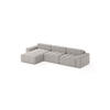 ECKSOFA Bouclé-Stoff 8 Sitzer Bornum So, Hellgrau - Hellgrau, Textil (346/170cm) - Meblito
