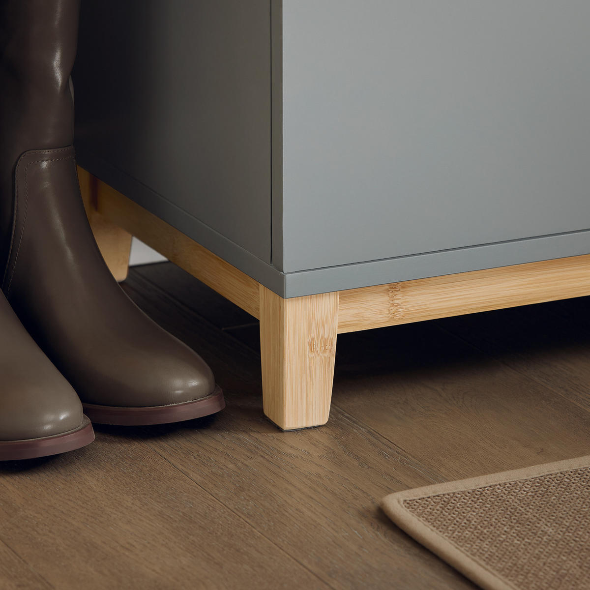 SCHUHBANK Grau-Natur - Grau, Holz/Holzwerkstoff (90/46/34cm)