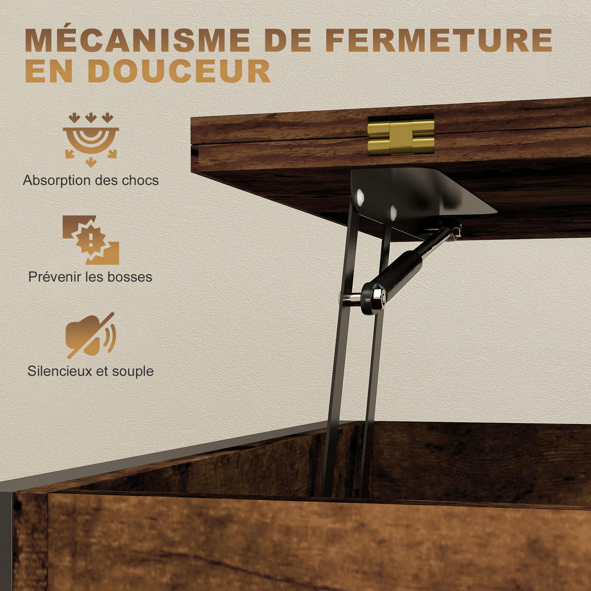 COUCHTISCH DE-15810 2 klappbare Platten Braun - Braun, Holzwerkstoff (98/49/55cm) - ComfortXL