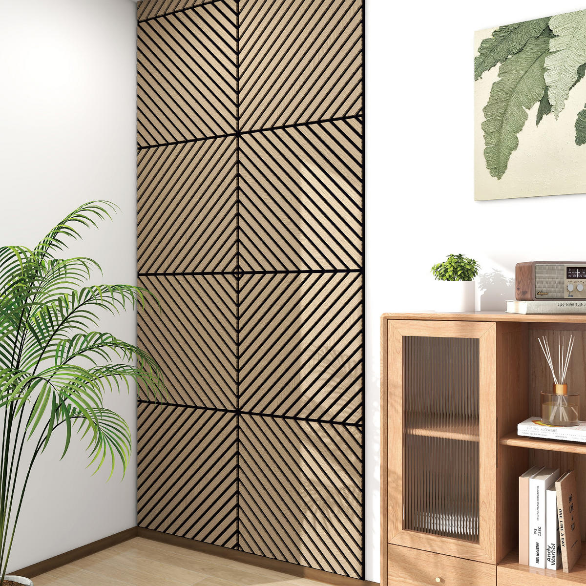 AKUSTICKÝ SET STĚNOVÝCH PANELŮ Vang 12 KS II - barva vlašského ořechu, kompozitní dřevo/plast (60/60/2.1cm) - NEU.HOLZ