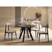 ESSTISCH Avero Black runder ausziehbarer, Eiche Sonoma dunkelbraun 100-140/100/77 cm - Eichefarben/Schwarz, Holz/Holzwerkstoff (100/140/77cm) - WFL GROUP
