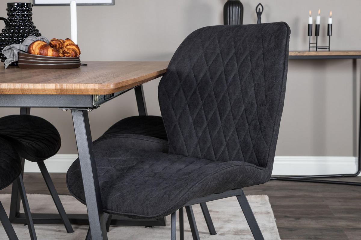 TISCHGRUPPE Schwarz - Schwarz, Holzwerkstoff (85/75/160cm) - ebuy24
