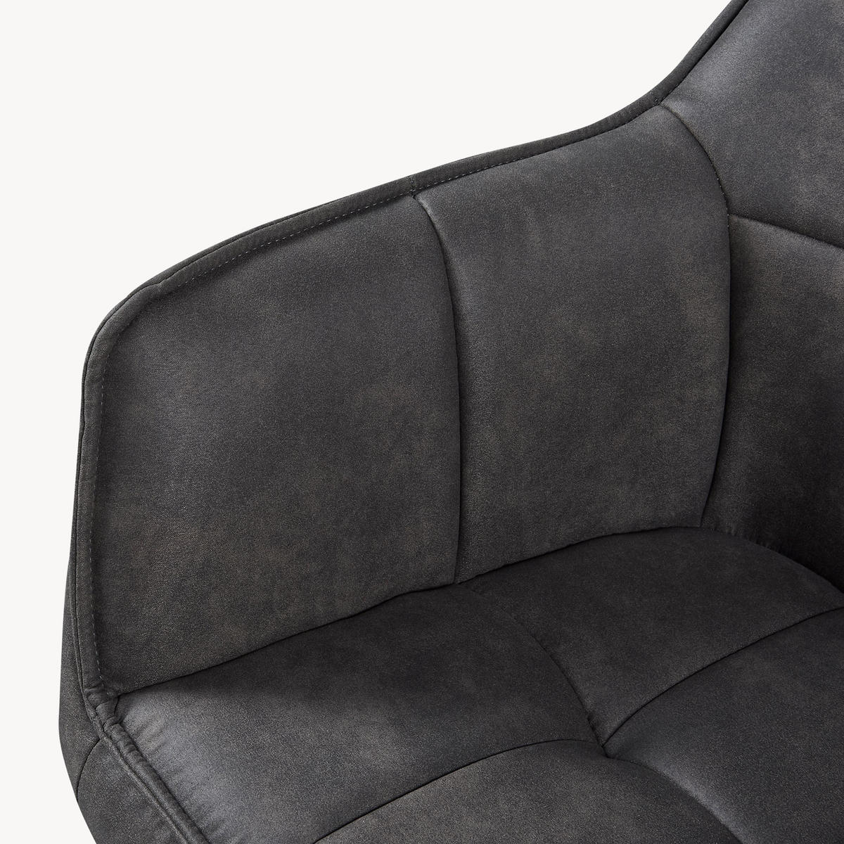 KRESLO Birmingham - čierna/tmavosivá, kov/textil (60/82/59cm) - [en.casa]