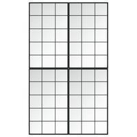 WANDSPIEGEL 4 Stk. Schwarz 100x60 cm Metall - Schwarz, Metall (120/200/200cm) - furnicato