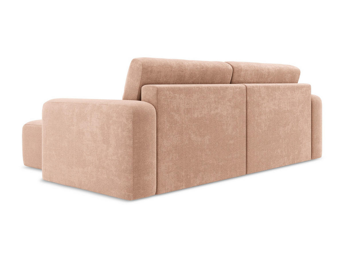 ECKSOFA mit Schlaffunktion rechts Chenille Stoff Pink - Pink/Koralle, Kunststoff/Textil (244/149cm) - Makamii