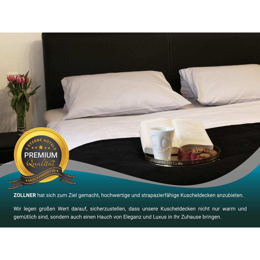 Thumbnail - Zollner Kuscheldecke,, Schwarz, Naturmaterialien, 150x200 cm, Oeko-Tex® Standard 100, Wohntextilien, Decken, Kuscheldeck...