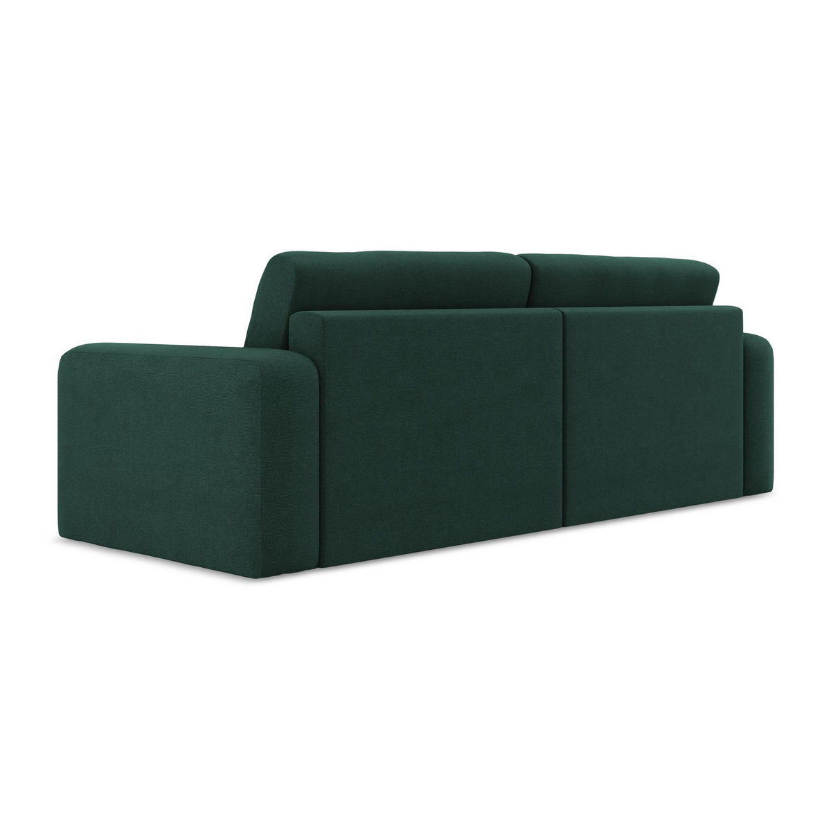 3-SITZER SOFA mit Schlaffunktion Strukturstoff Stoff Grün - Dunkelgrün/Schwarz, Kunststoff/Textil (244/79/102cm) - LaMiaSofa