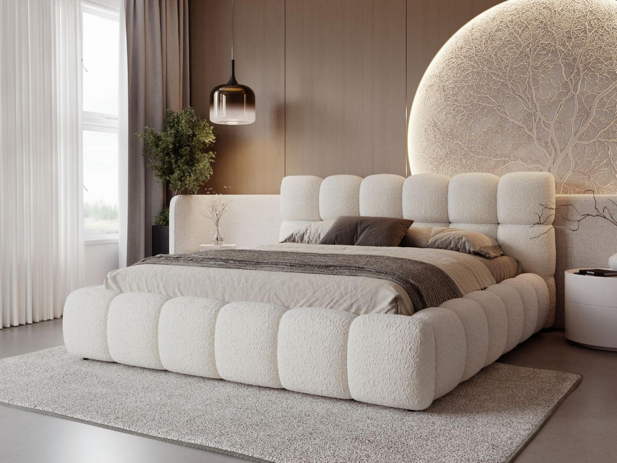 POLSTERBETT Modo 200x200 Bouclé-Stoff Beige - Beige, Textil (200/200cm) - Graingold