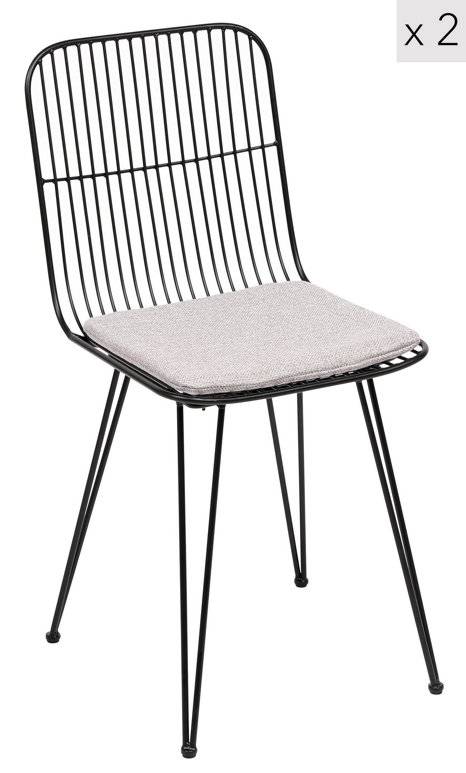 STUHL 2er-Set Metall Grau - Grau, Metall (42.5/83/46.5cm) - Nordlys