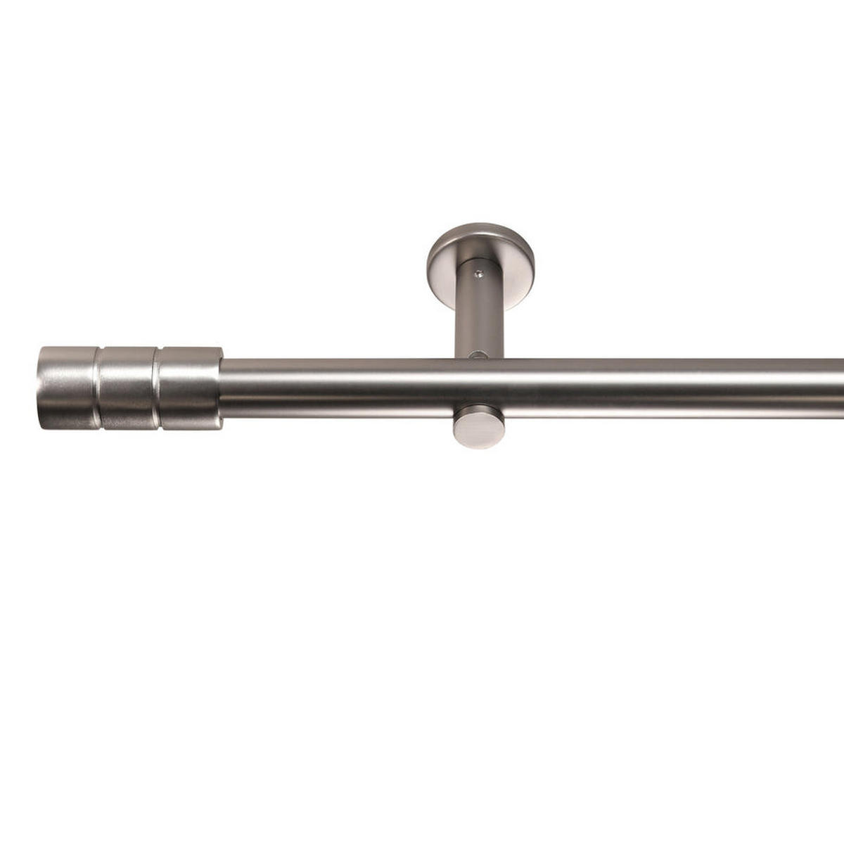 GARDINENSTANGE 1-Lauf Zylinder - Silberfarben, Metall (410cm) - Deco-Raum