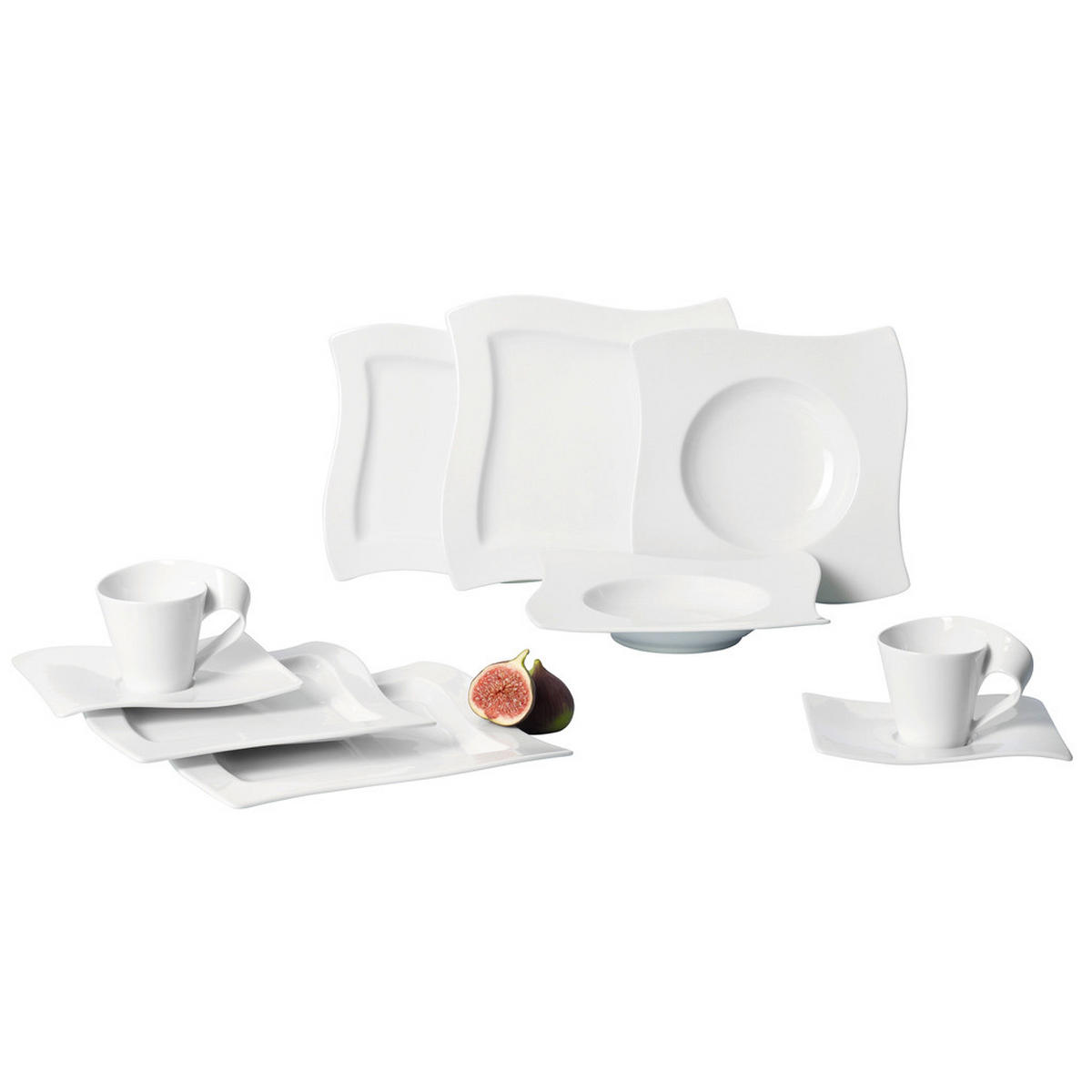 BASIC SET NewWave weiß 30er Set - Weiß, Keramik (39/33/58.5cm) - Villeroy & Boch