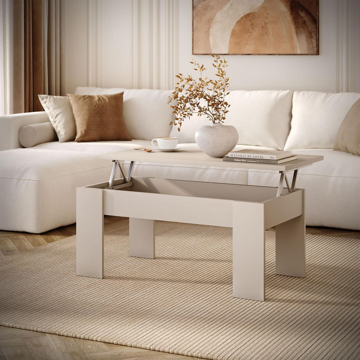 COUCHTISCH APERTO ausklappbar - Kaschmir, Holzwerkstoff (50/100/45cm) - Lookway