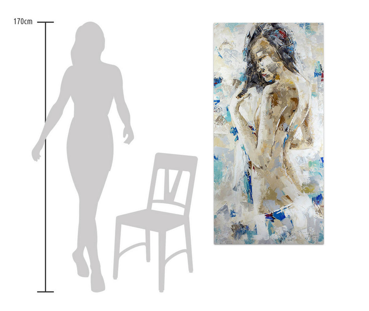 ACRYLBILD HANDGEMALT 60/120 cm - Blau, Holz/Textil (60/120cm) - KUNSTLOFT