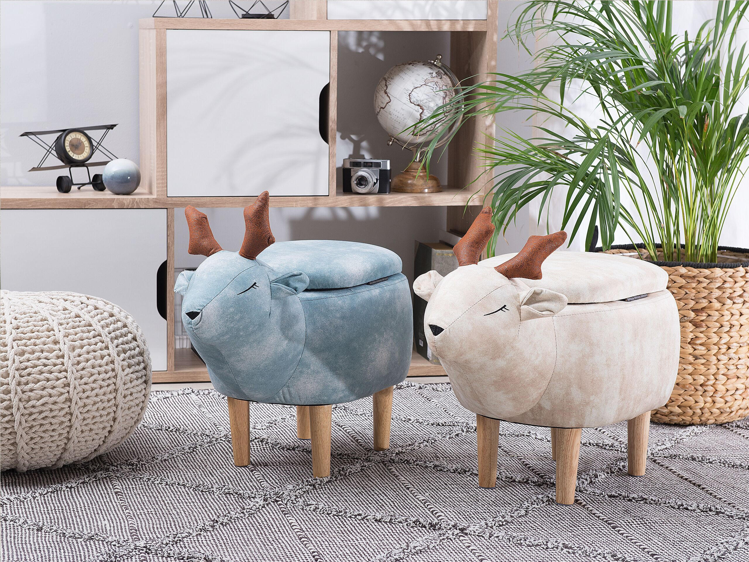 TIERHOCKER Reindeer 31/63/40 cm - Beige, Kunststoff/Textil (63/40/31cm) - Beliani