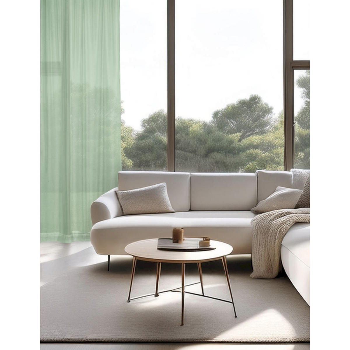 ÖSENVORHANG SOLID transparent - Grün, Textil (140/1/250cm) - Schöner Wohnen