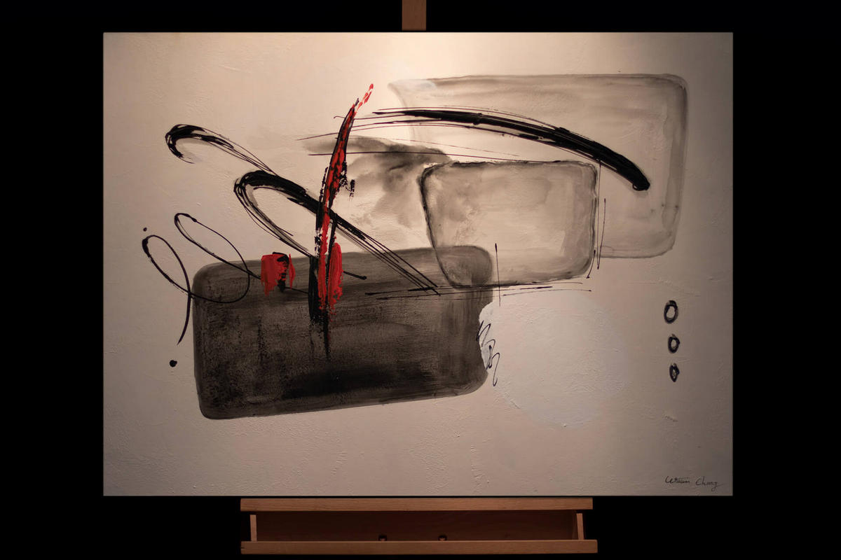 OLEJOMAĽBA 100/75 cm, Zvieratá - sivá, drevo/textil (100/75cm) - KUNSTLOFT