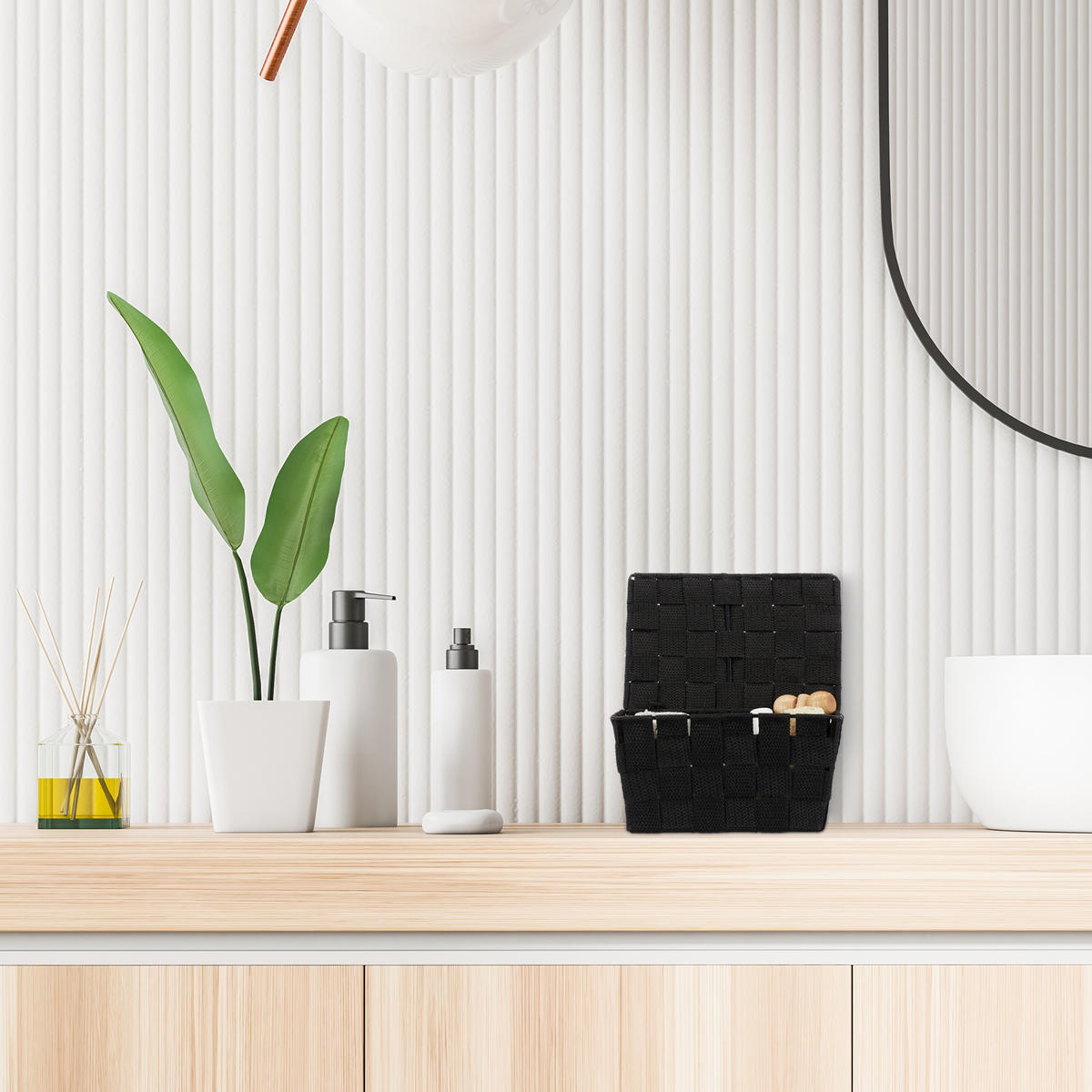 AUFBEWAHRUNGSKORB - Beige, Kunststoff/Metall (19.5/10.5/14.5cm) - Relaxdays