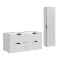 BADMÖBEL 120.4cm Adriel 2er-Set Weiß - Weiß, Holzwerkstoff (120.4/57/46cm) - Petits-meubles