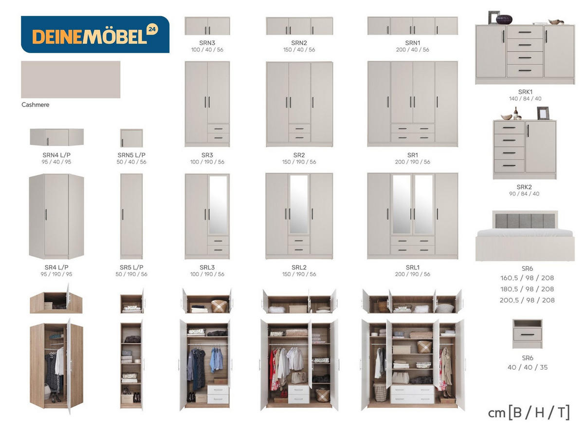 NACHTTISCH SAM SR7 in Kaschmir - Kaschmir, Holzwerkstoff (40/40/35cm) - Deine Möbel 24