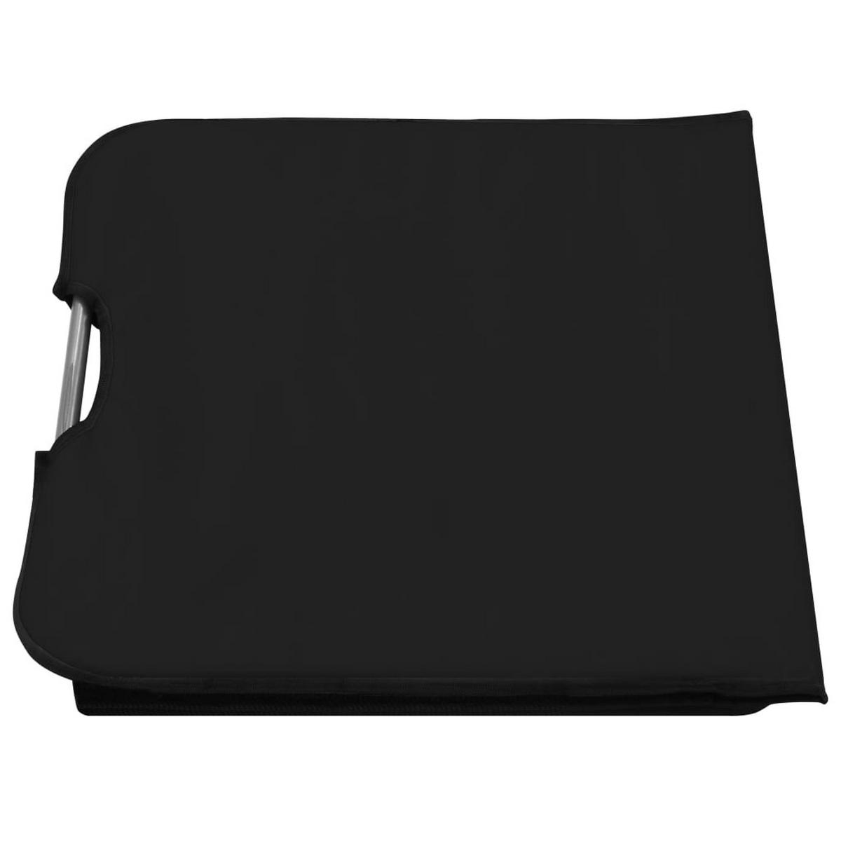 KLAPPBARE Strandmatte 2Er Set Stahl Und Stoff Schwarz - Schwarz, Textil (53/47/56cm) - vidaXL