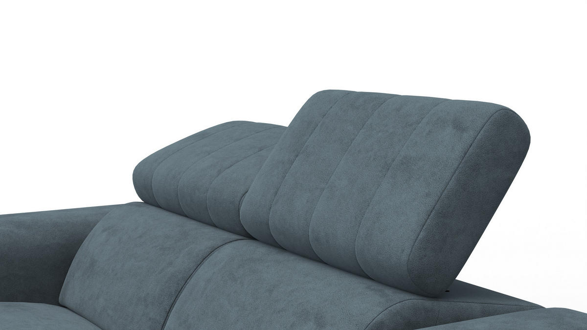 RELAXSOFA NORDEL 2-Sitzer, blaugrau - Blaugrau/Schwarz, Holz/Textil (150/80/105cm) - Courtois Laville