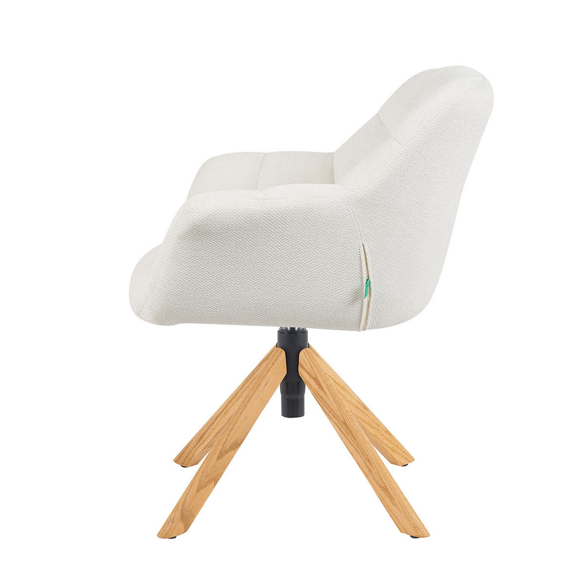 BÜROSTUHL Mika-Iven - Honigeiche/Creme, Eichenholz/Holz (65/82/66cm) - DUBI Möbel