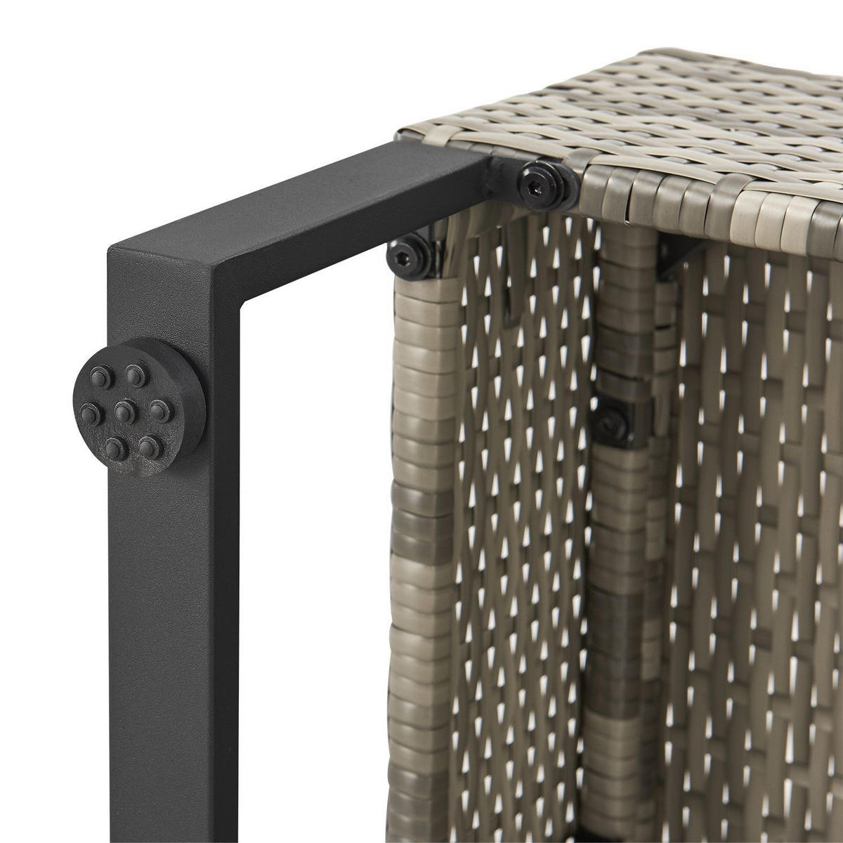 LOUNGEGARNITUR Santorini grau inkl. Abdeckung - Grau, Kunststoff/Metall - Juskys