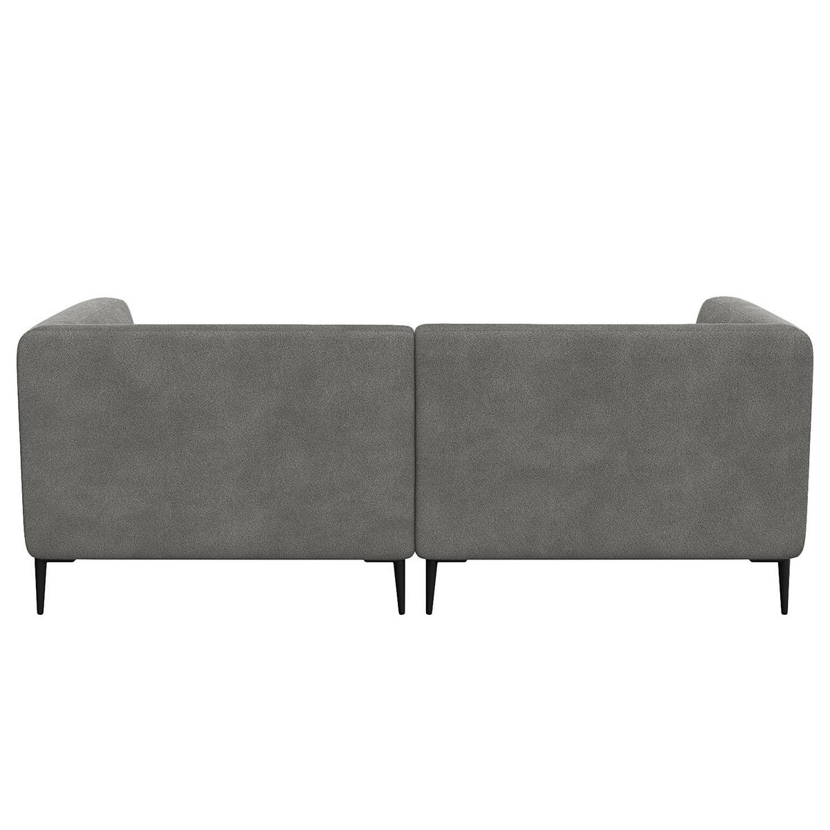 1,5-SITZER ECKSOFA mit Longchair - Schwarz/Grau, Textil/Metall (211/148cm) - home24