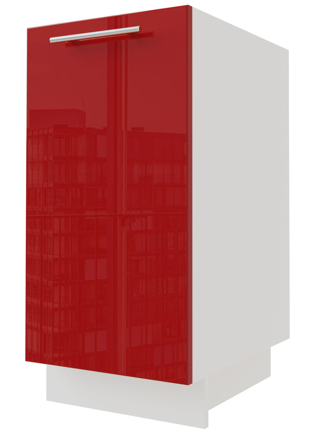 Feldmann-Wohnen Unterschrank Rot, Weiß 40x82x50 cm