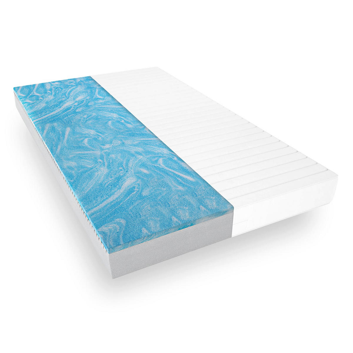 GELMATRATZE 80x200 H2 H3 - angenehme Memory-Foam Auflage - waschbarer Bezug - Weiß, Textil (80/200cm) - Mister Sandman