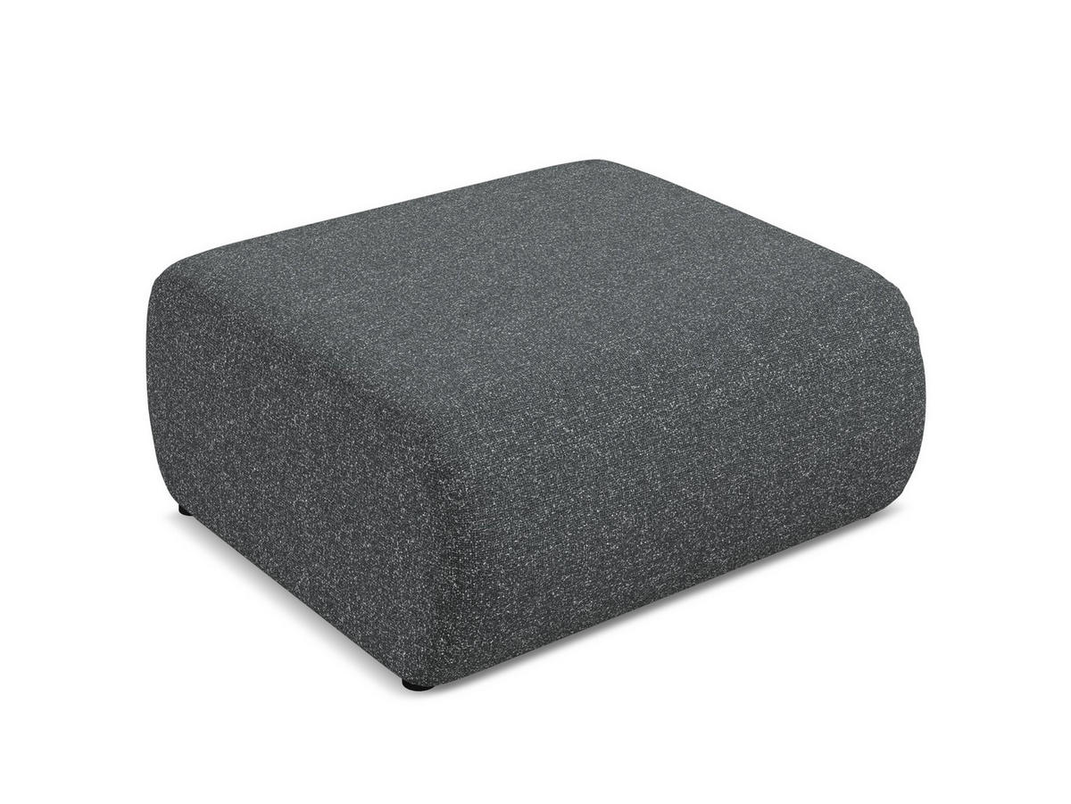 POUF Strukturstoff Stoff Grau - Schwarz/Graphitfarben, Kunststoff/Textil (94/40/89cm) - Makamii