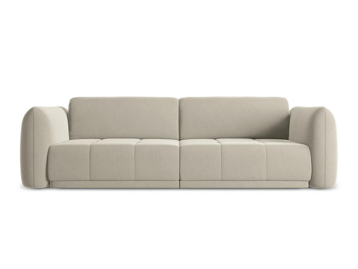 4-SITZER-SOFA Samt Stoff Creme - Perlmutt/Creme, Kunststoff/Textil (250/74/105cm) - Makamii