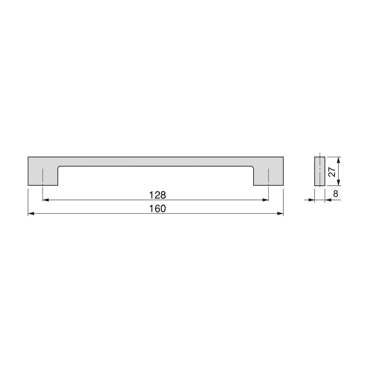 MÖBELGRIFFE Montreal, L160mm, 128mm Achsenabstand, Zamak, Schwarz lackiert 5er-set - Schwarz, Kunststoff (12/3/19cm) - EMUCA
