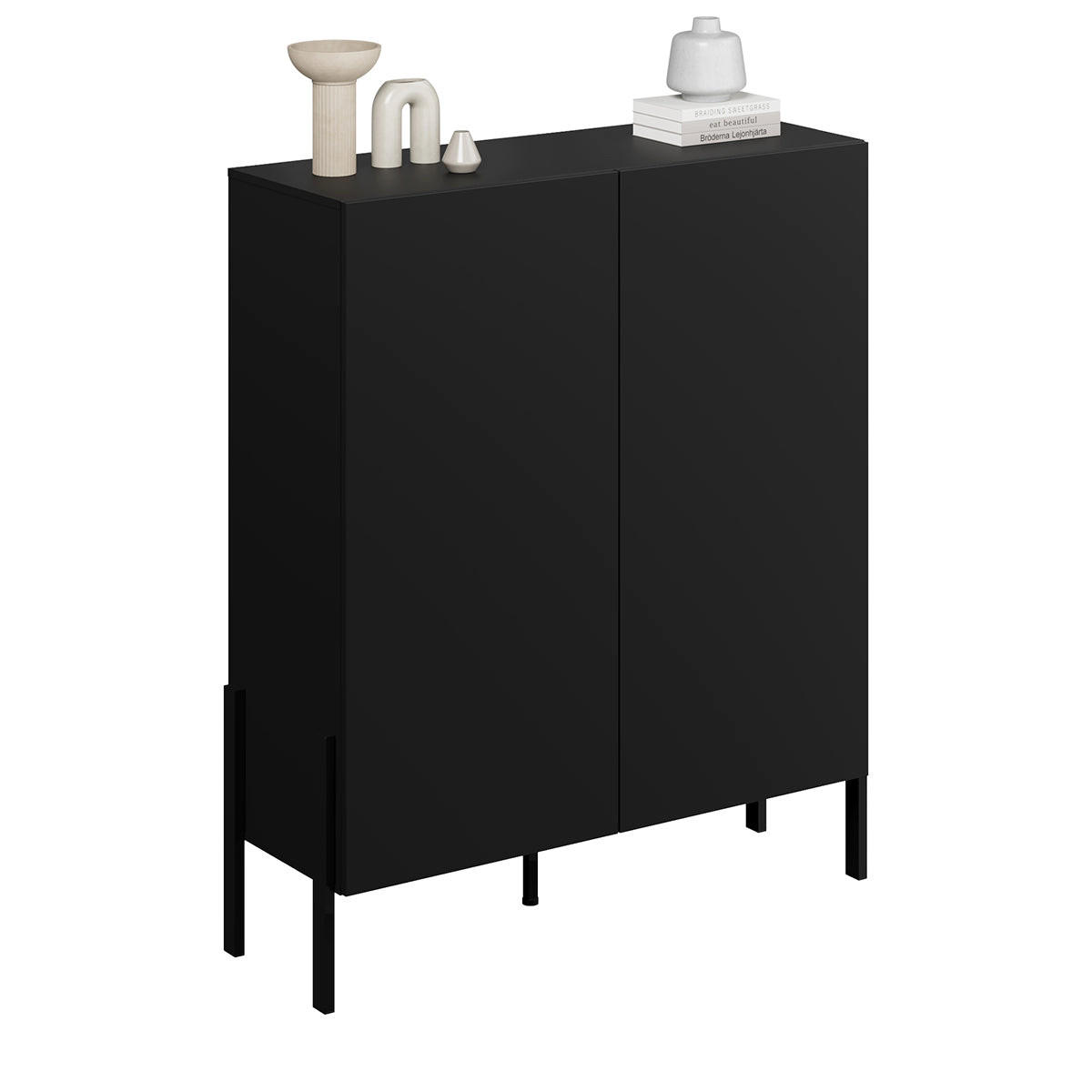 SIDEBOARD Bérénice Černá - černá, kompozitní dřevo (114/135/40cm) - Petits-meubles