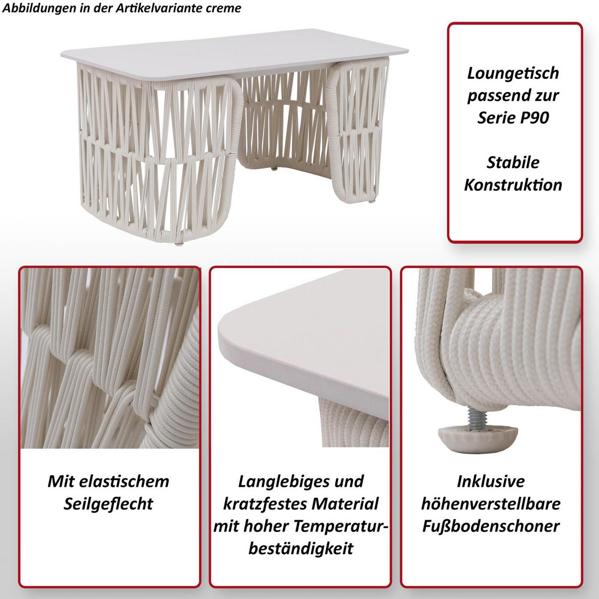LOUNGETISCH eckig Hellgrau, Grau - Hellgrau/Grau, Metall (45/90/43cm) - MCW