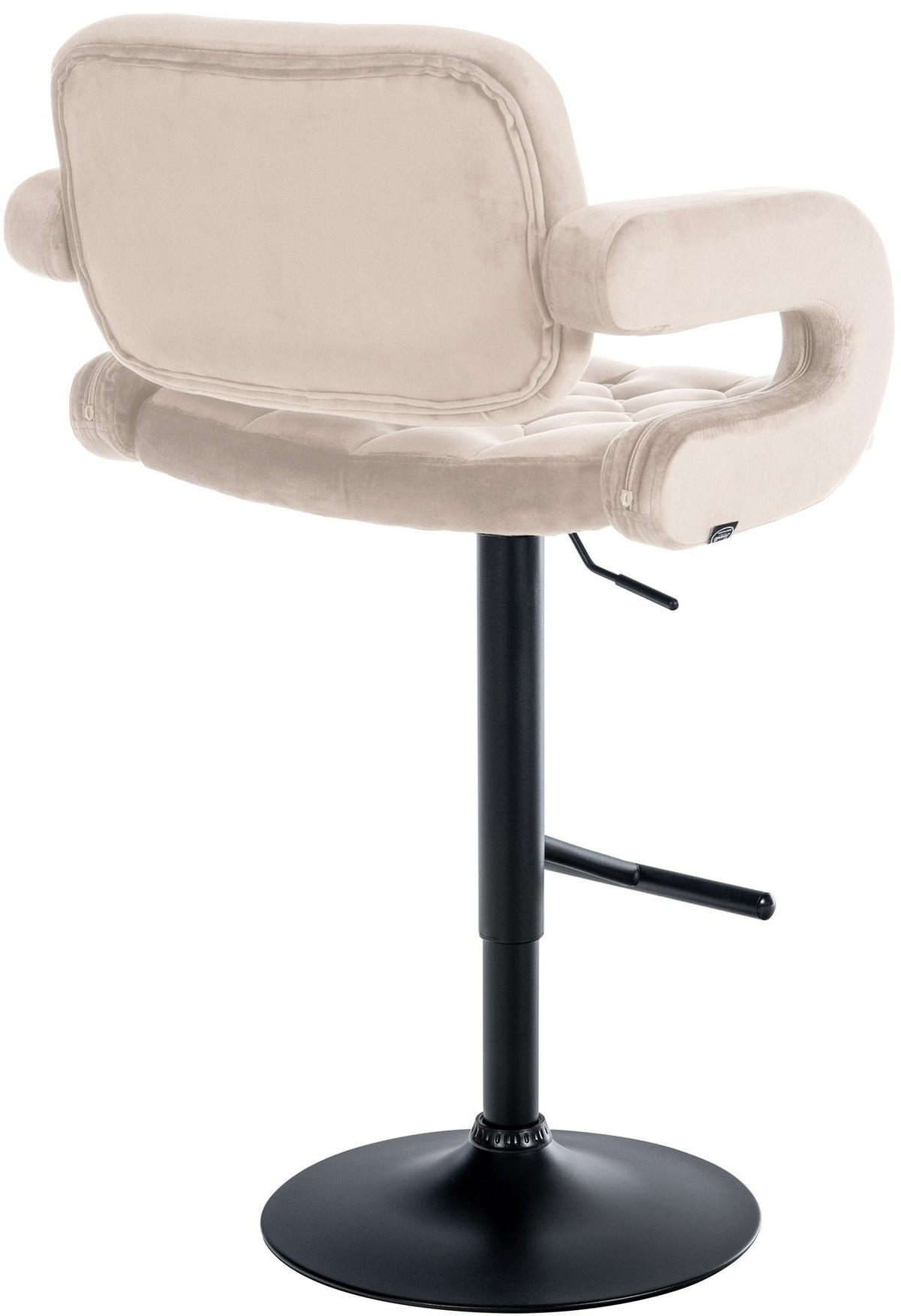 BARHOCKER Samt creme - Creme/Schwarz, Textil (62/103/55cm) - CLP