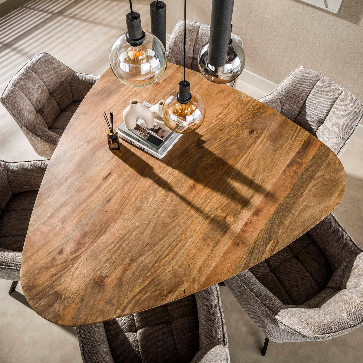 ESSZIMMERTISCH Wave Beige 150/150/77 cm - Beige, Holz (150/150/77cm) - Hoyz Collection