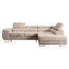ECKSOFA Stevil Dunkelbeige Cordbezug - Silberfarben/Mokka, Textil/Metall (275/203cm) - Selsey