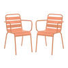 GARTENSESSEL stapelbar 2er-Set - Metall - Hellorange - MIRMANDE von MYLIA - Orange, Metall (59/79/56cm) - Vente-Unique