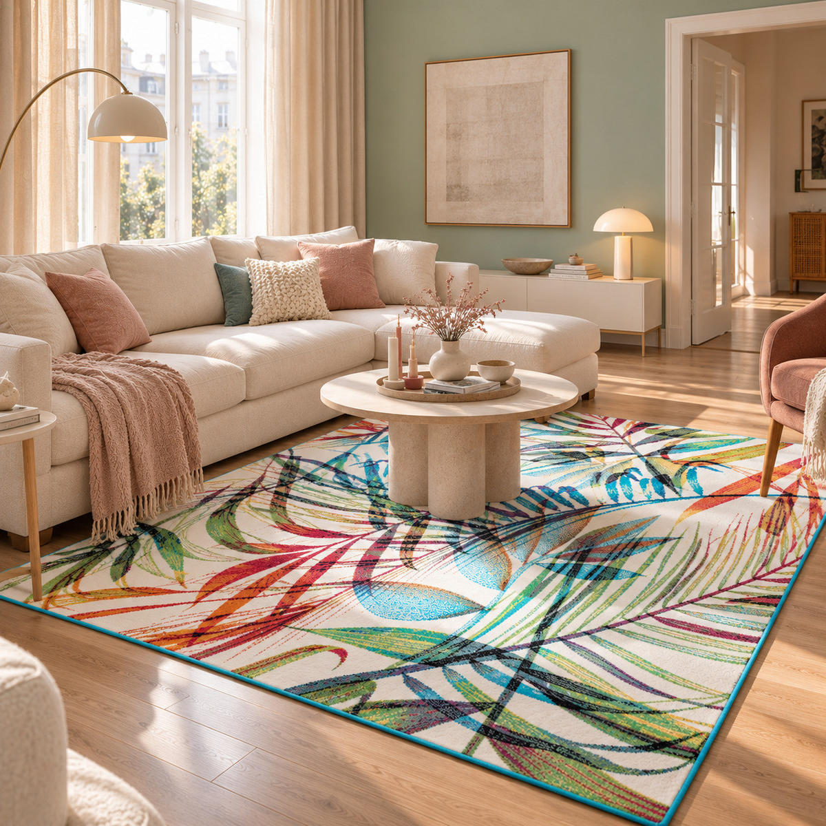 Pergamon DESIGNER TEPPICH FARO TROPICAL BUNTE ZWEIGE jetzt nur online ➤