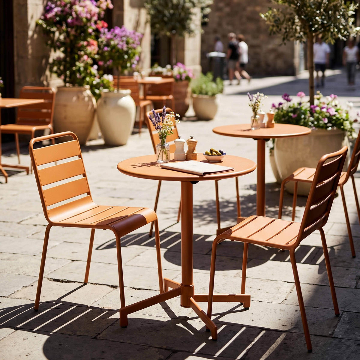 BISTROTISCH, Karamell - Braun, Metall (70/70/72cm) - Oviala